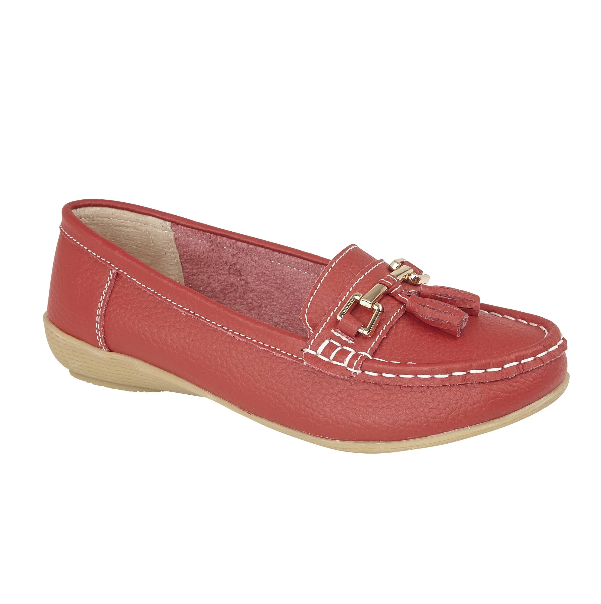 Red leather hotsell loafers ladies